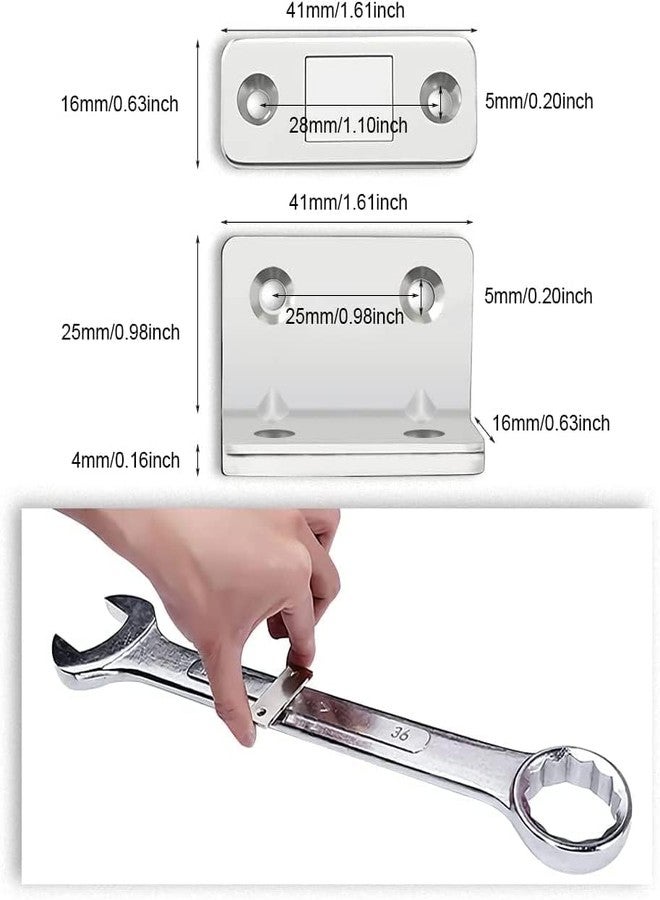GLITZEN Magnetic Door Catch L-Shaped Ultra Thin Cabinet Magnetic Catch Adhesive Cabinet Door Magnets Drawer Magnets Cabinet Latch Magnetic Closures for Kitchen Closet (L-Shape Door Magnet Closer, 2) - Image 2